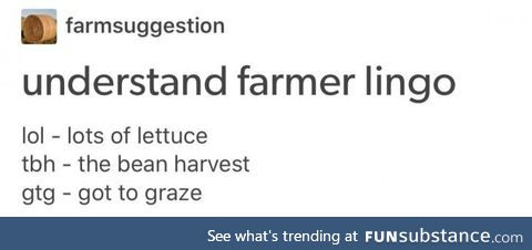 Farmer lingo
