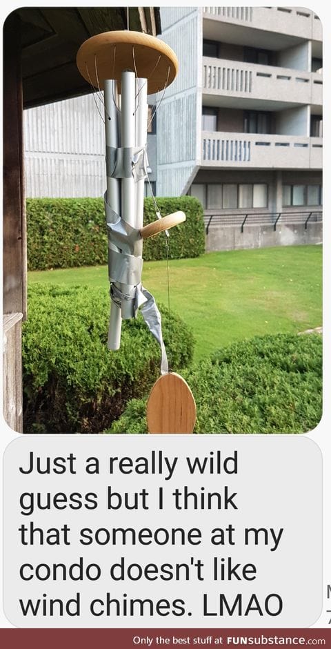 Somebody doesn't like my wind chimes