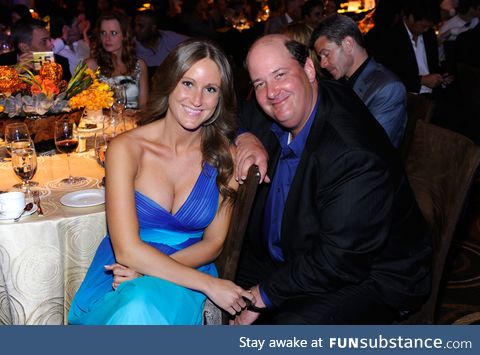 Kevin (from the Office) with his wife. Yeah... Let that sink in