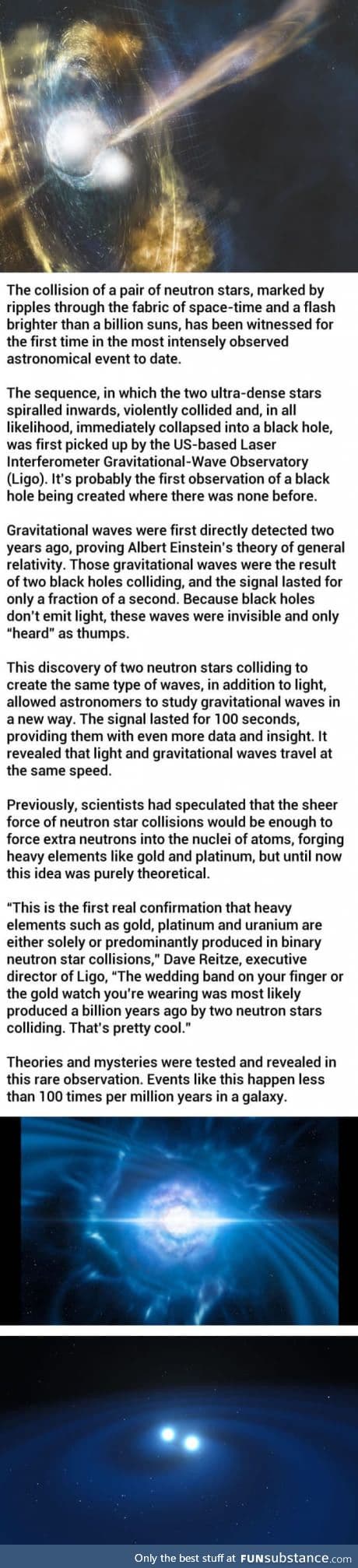 First-seen neutron stars collision solve major astronomical mysteries