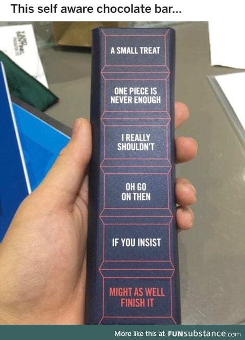 Self aware chocolate bar