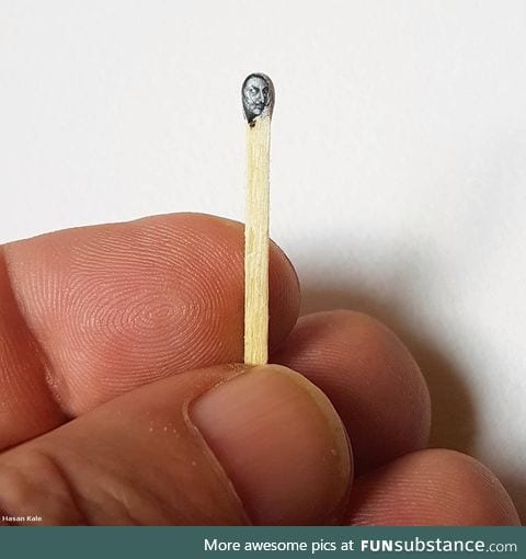 Salvador Dali painted on a match head