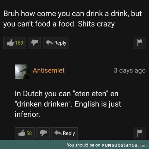 Dutch is officially a better language than English