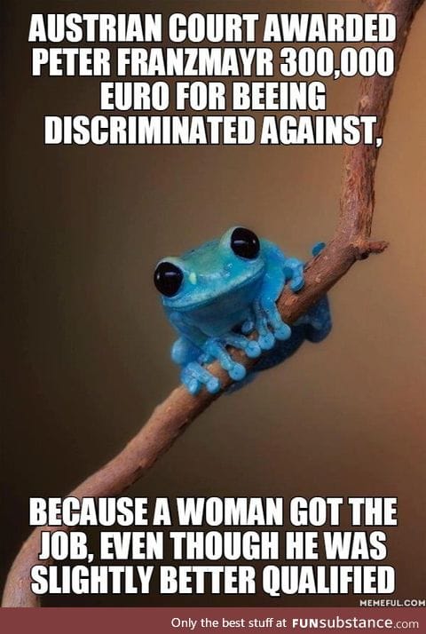 I want to be discriminated against too