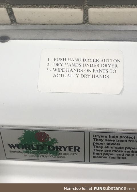 The Truth about hand dryers. Seen in Des Moines Airport