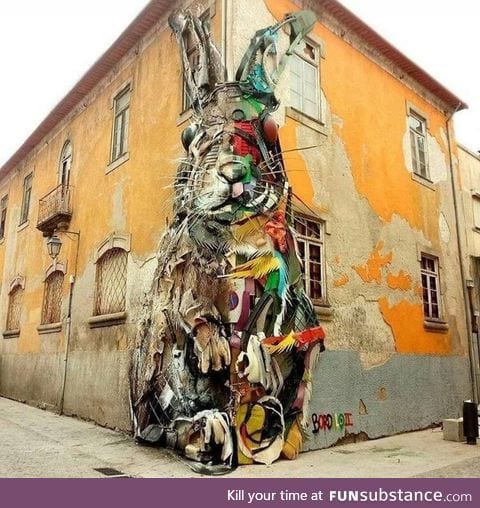 Incredible street art in Lisbon, Portugal by street artist Bordalo II