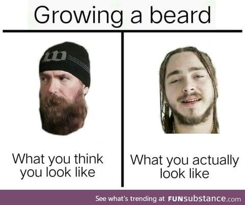 I can't grow facial hair, I grow hair on my face