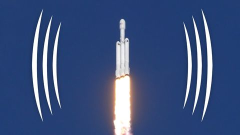 Really cool binaural sound of Falcon Heavy rocket lauching!!