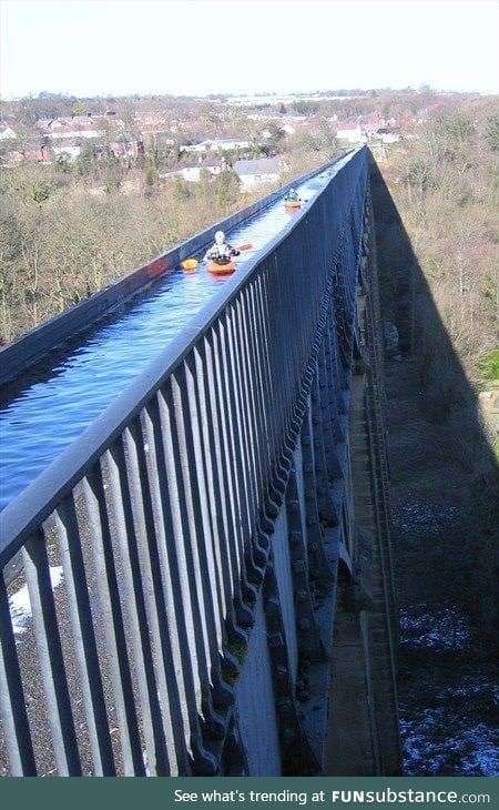 Situated in north-eastern Wales, the 18 Km long Pontcysyllte Aqueduct and Canal is a feat