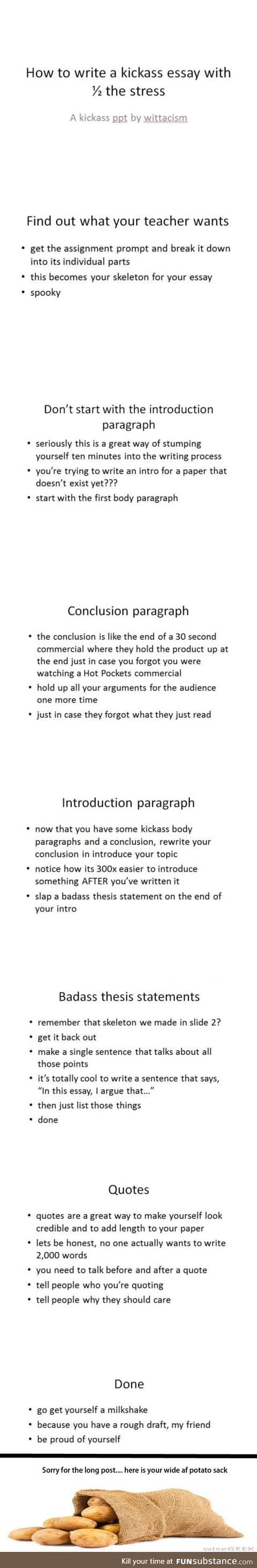 How to write an essay