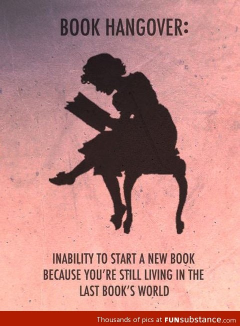The definition of book hangover