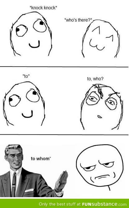 Grammar Nazi knock knock
