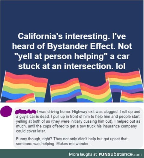 Yell at person helping effect