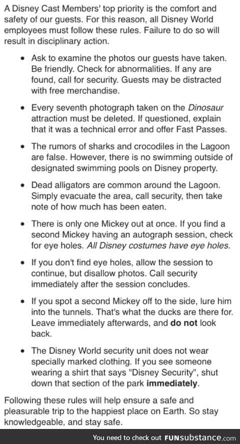 A Notice to Disney Cast Members (Spooky Story)