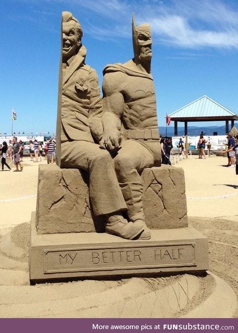 Unbelievable Batman Sand Sculpture in Parksville, British Columbia