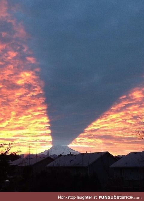 A mountain shadow