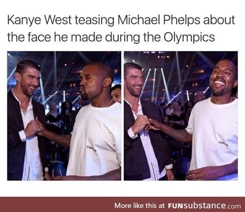 Kanye West is laughing