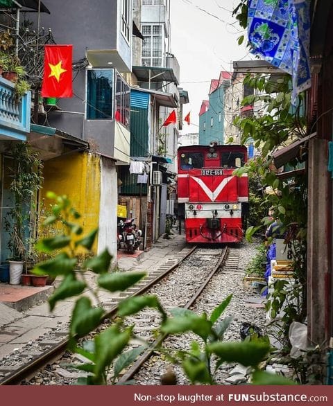 Railway in Hanoi, Vietnam