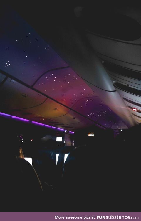 Airplane with soothing night lights
