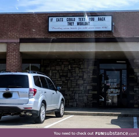 Local pet hospital marquee
