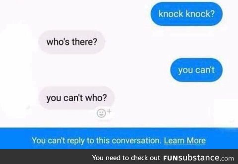 You can't who?