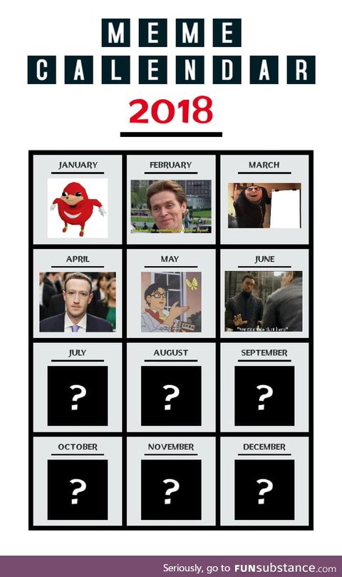 Meme Calendar 2018 ( so far )