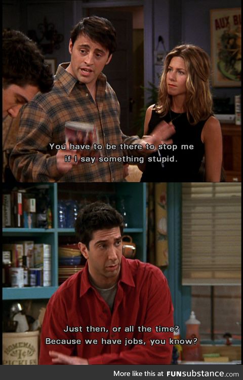 Stop me if I say something stupid... (Friends, Joey, Ross)