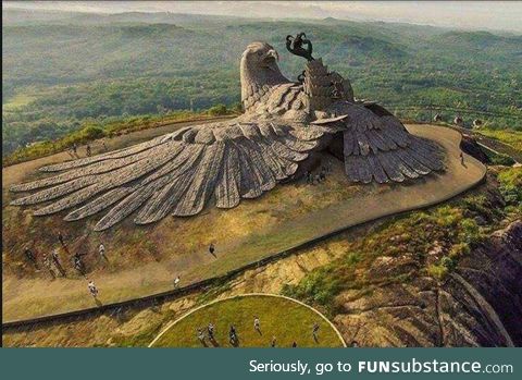 The world's largest bird sculpture in Jatayupara, India