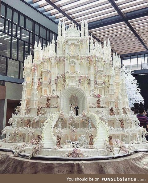 Indonesian castle wedding cake