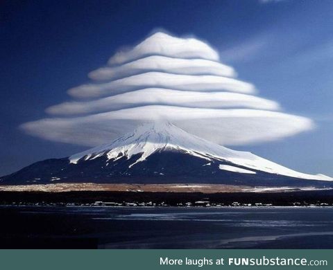 Cloud formation above Mt Fuji