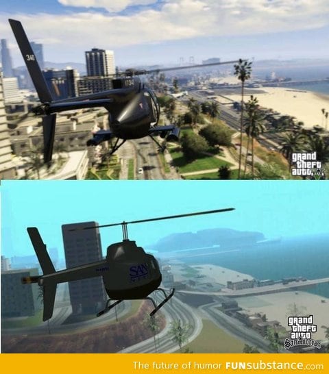 GTS San Andreas and GTA 5 graphics comparison