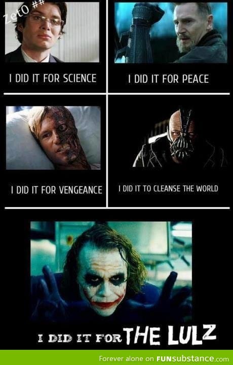 Every villain has a motivation