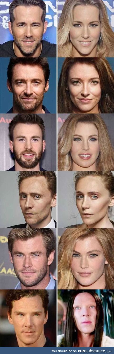When male celebrities becomes females