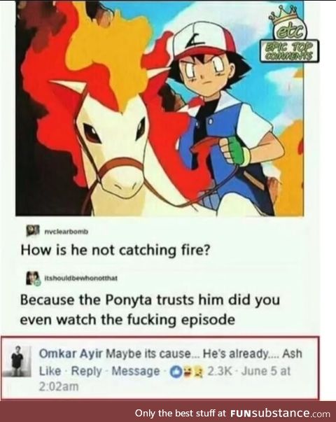 Ash can't burn anymore