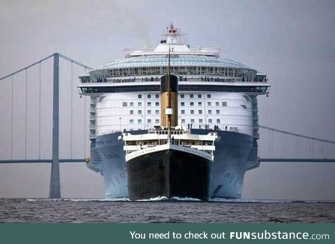 This is the Titanic compared to a modern cruise liner