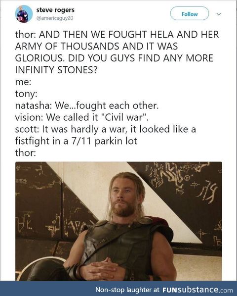 Directly prior to Infinity War