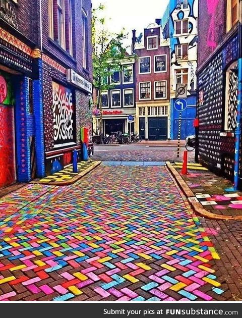 A Colorful Street in Amsterdam