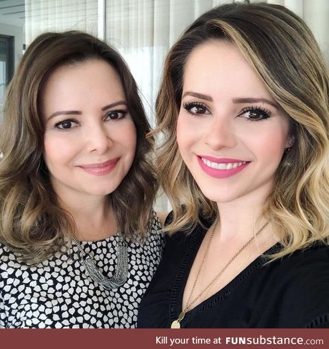 They are mother and daughter and one is 25 years older than the other