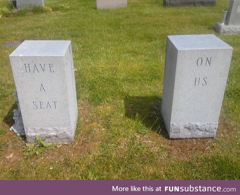 This couple had a grave sense of humour