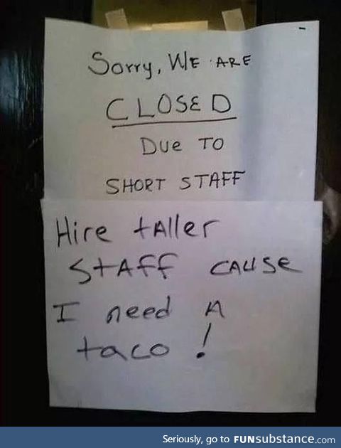 Man needs his taco!