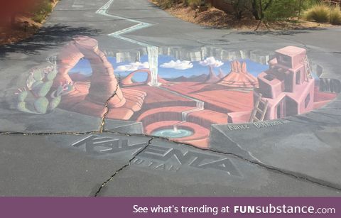 Art on a sidewalk in Utah