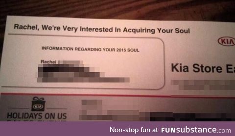 The Devil's In the Dealership (KIA would like to acquire your soul)