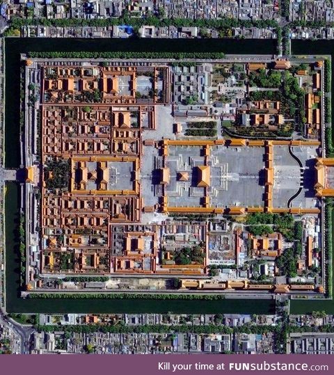 Aerial photo of the Forbidden City, Beijing