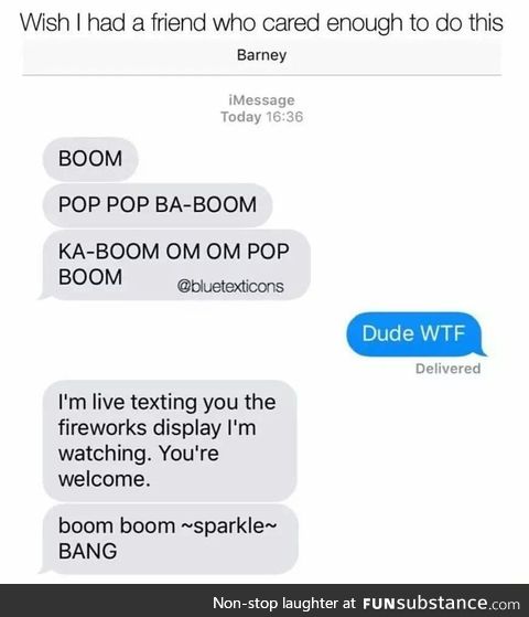 Texting the fireworks