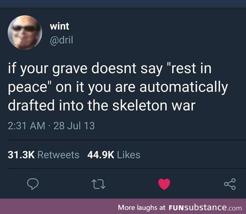 Drink lots of milk before dying