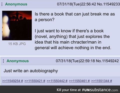 Anon’s gonna be an author
