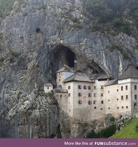 Predjama Castle, Slovenia - built on a mountain - some rooms lead into caves