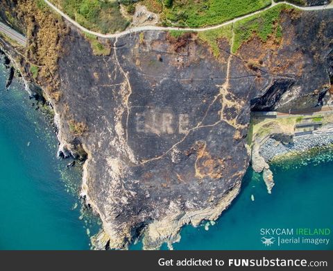 Recent fire in Ireland makes WWII "Eire" sign visible from the air once more