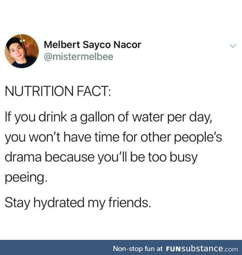 One good reason to stay hydrated?