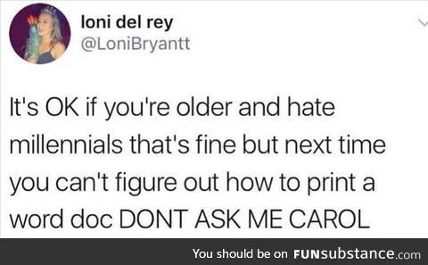 Yeah f**k you carol